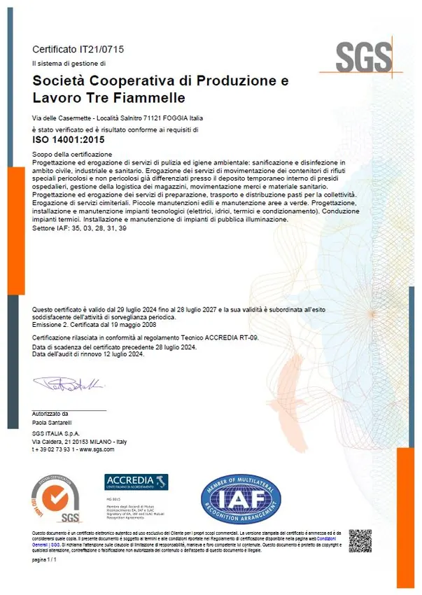 Anteprima ISO 14001