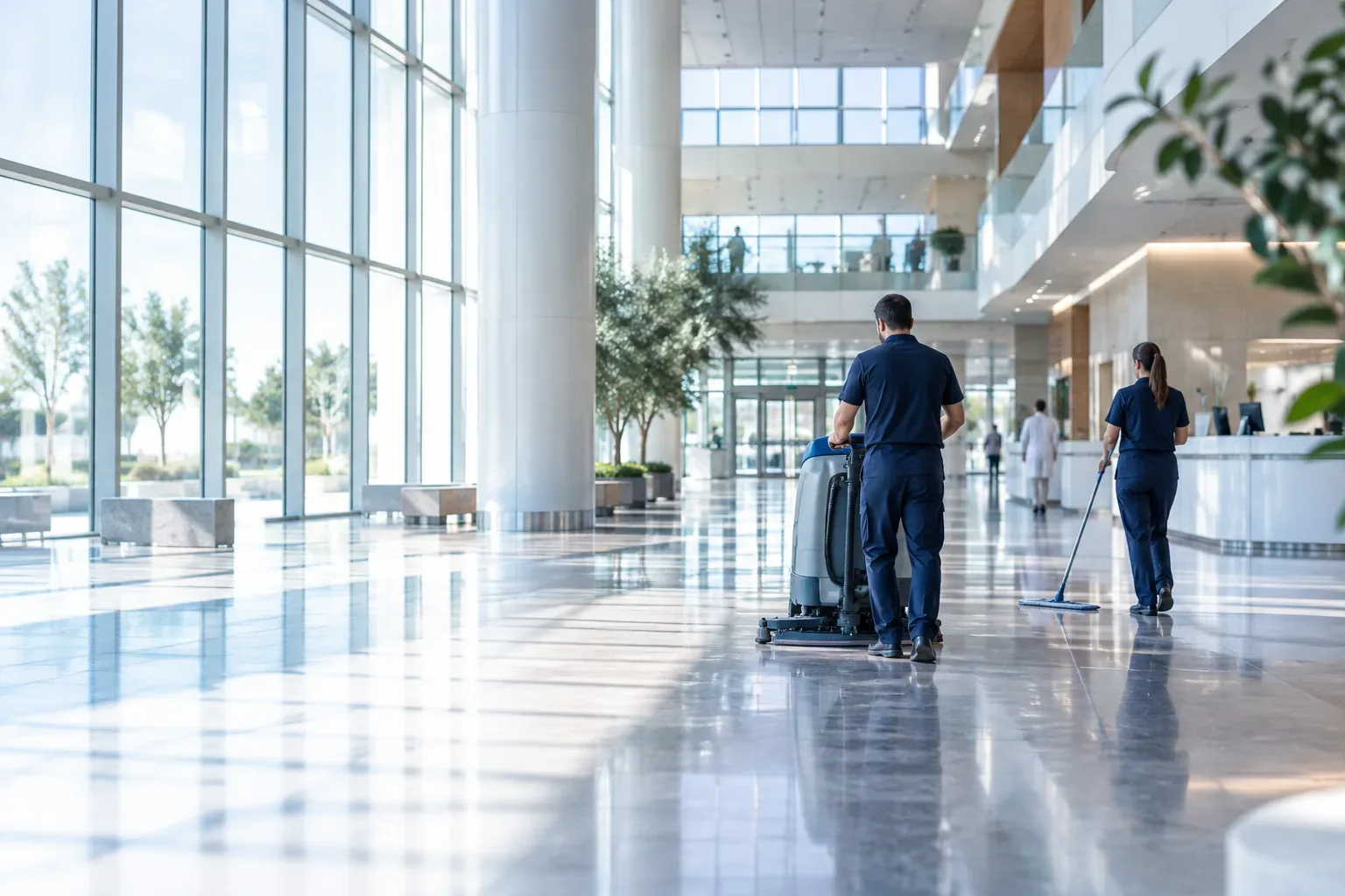 Ambiente pubblico contemporaneo gestito da professionisti